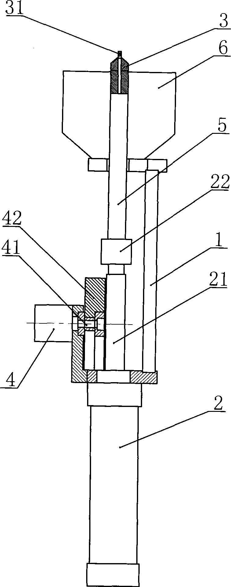 Bead feed mechanism of full-automatic charging and blanking switcher and bead feed method thereof