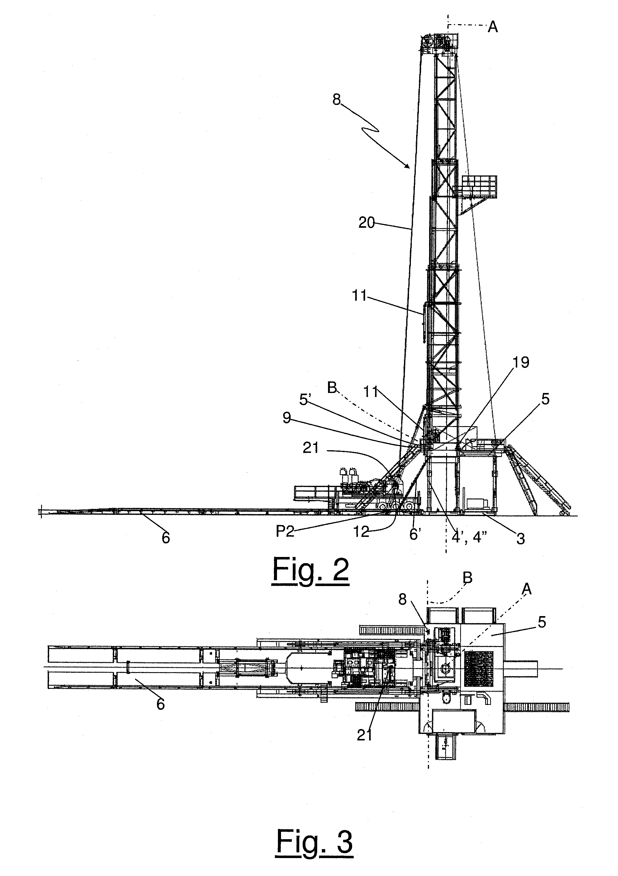 Rig for drilling or maintaining oil wells