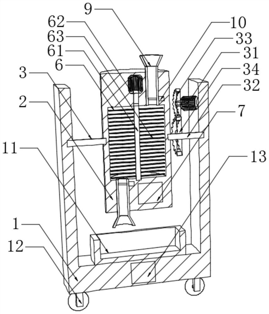Repeated crushing device for plastic particle materials