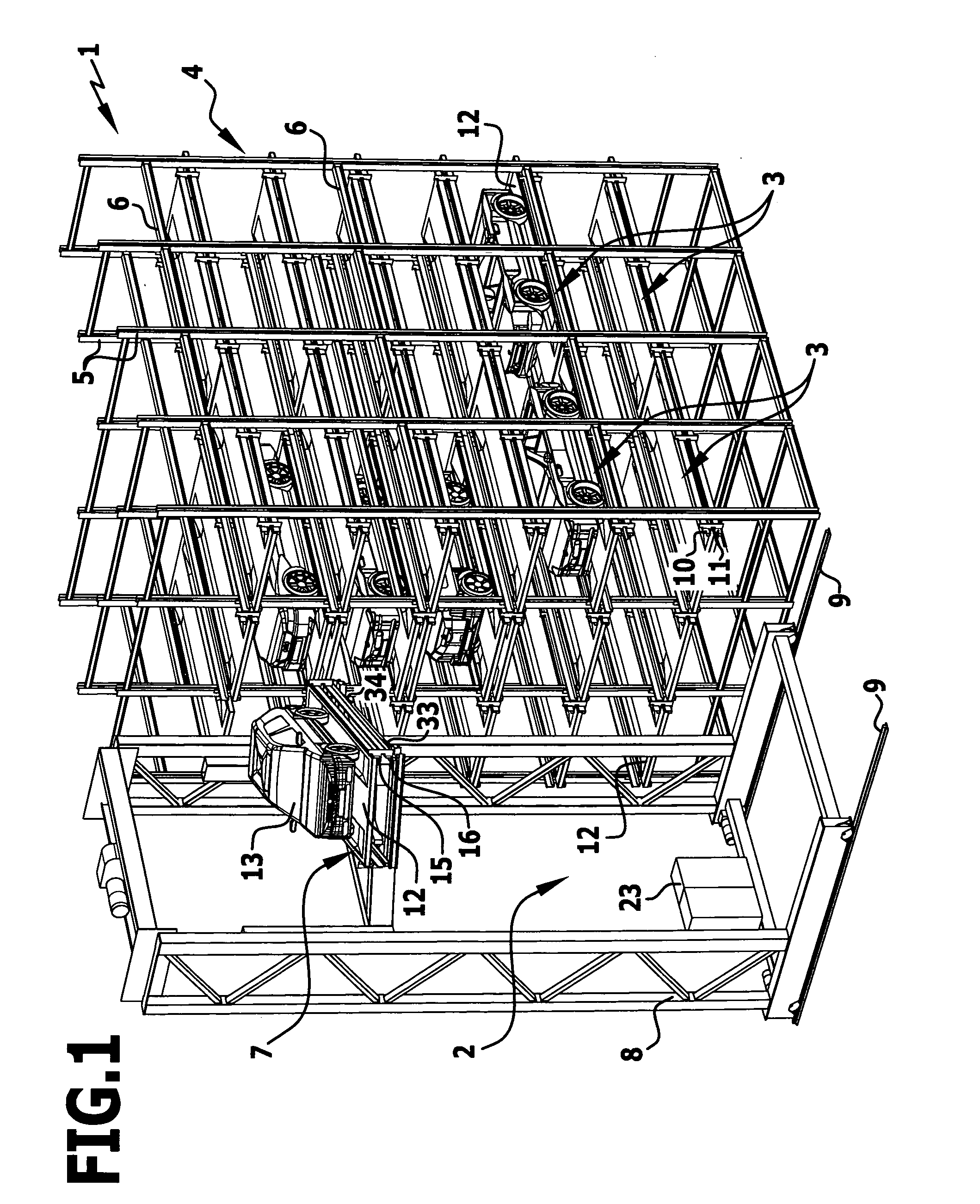 Parking facility for motor vehicles and method of operating same