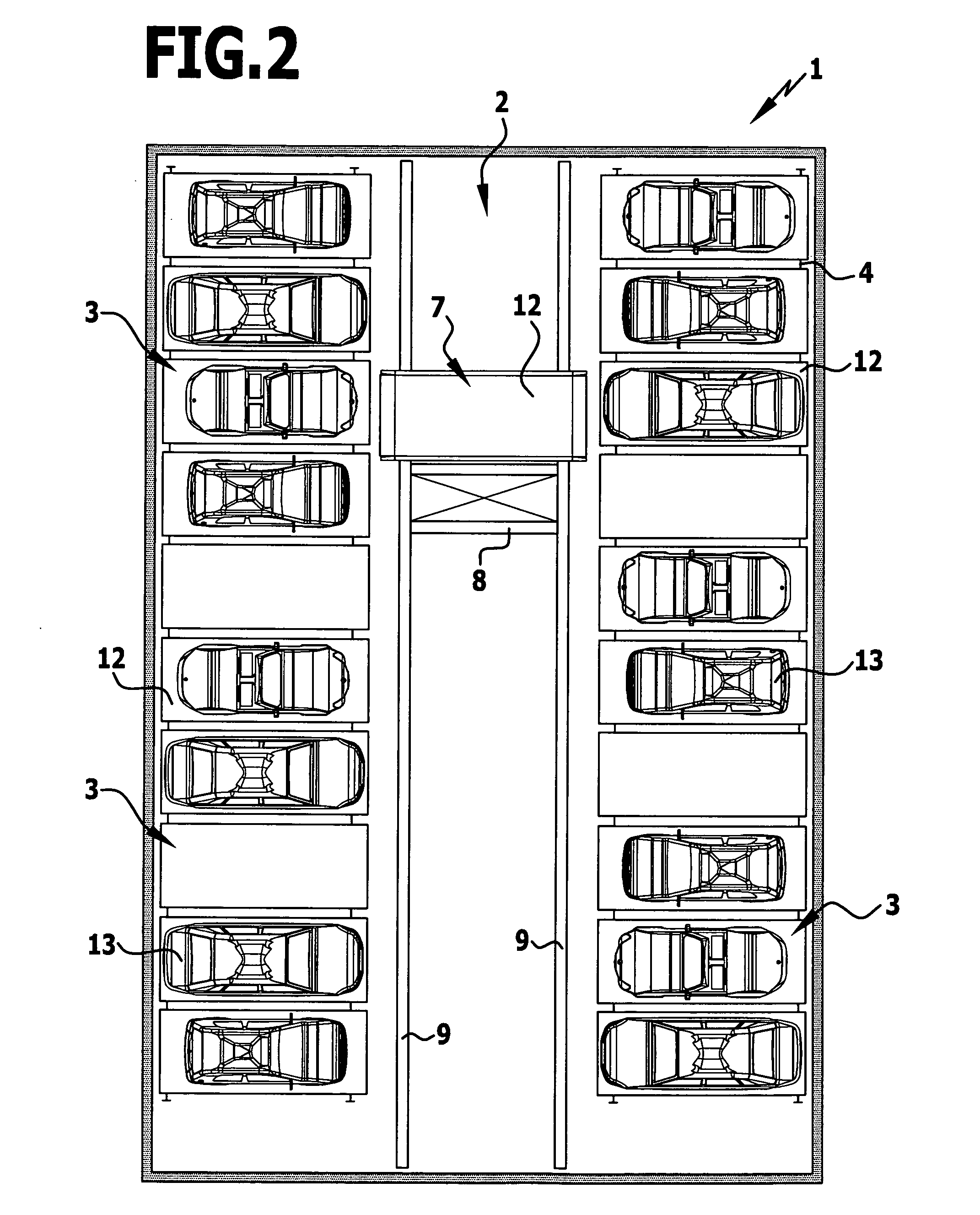 Parking facility for motor vehicles and method of operating same