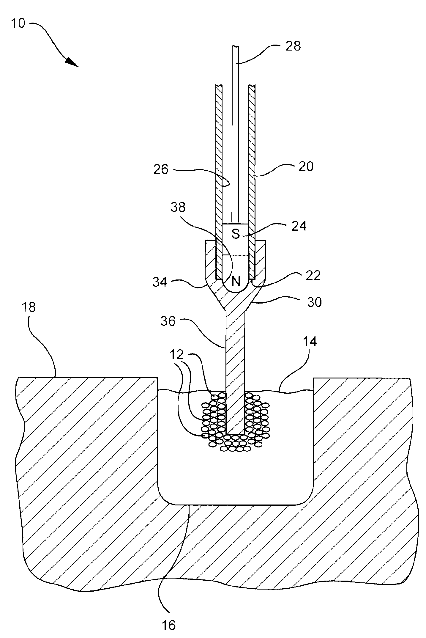 Flux concentrator for biomagnetic particle transfer device