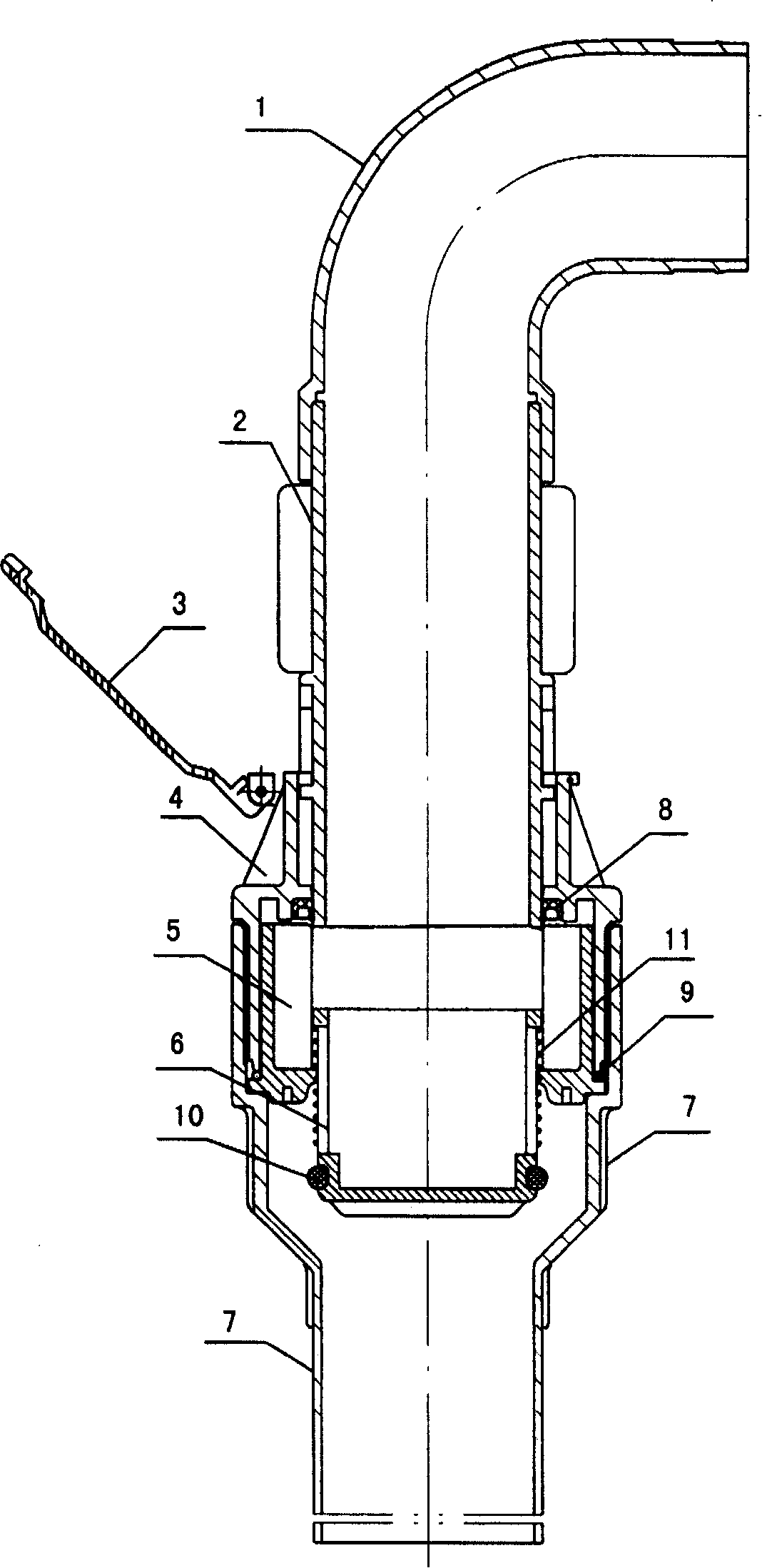 Plastic buried self-locking water outlet