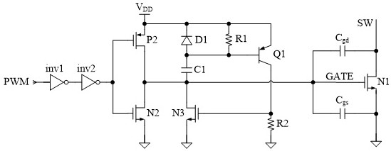 nmos power tube drive circuit