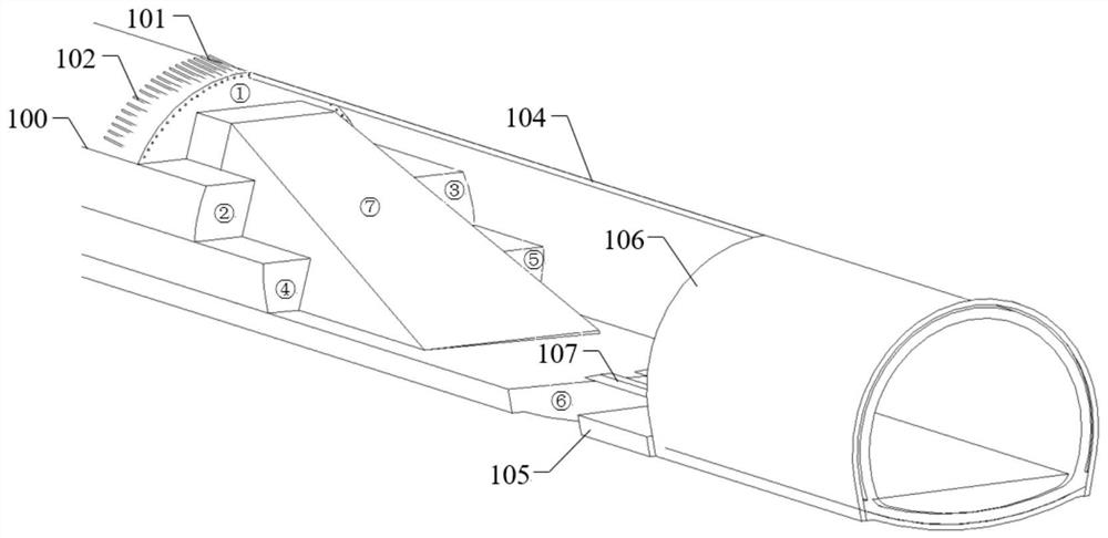 Construction method of half-wall and half-arch protective structure for shallow-buried eccentric tunnel through the accumulation body