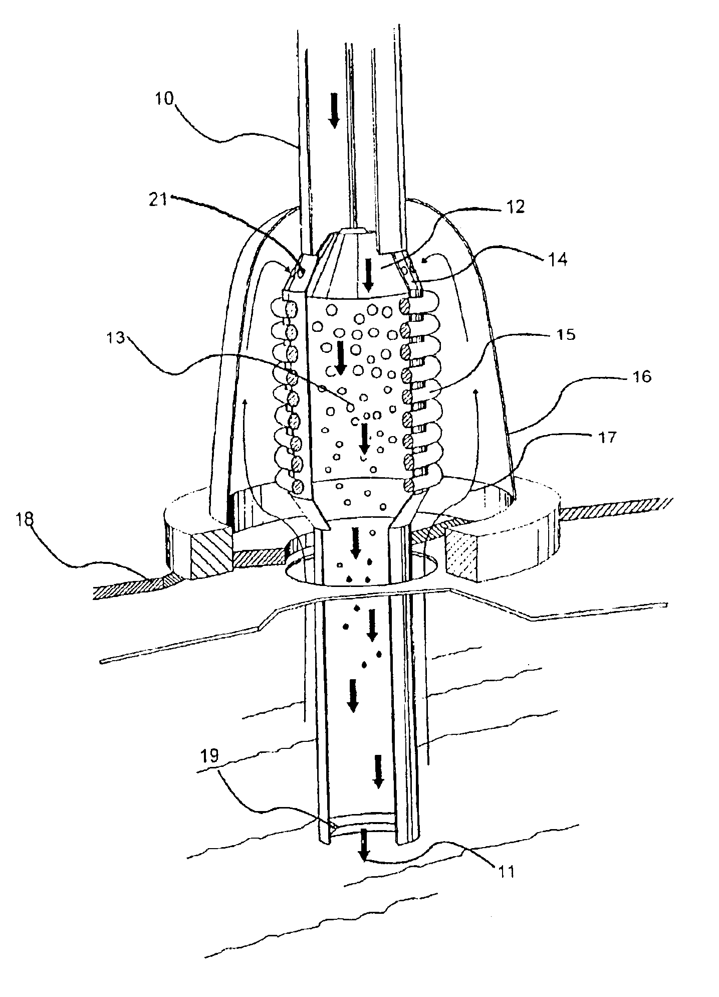 Method, apparatus and system for the condensation of vapors and gases
