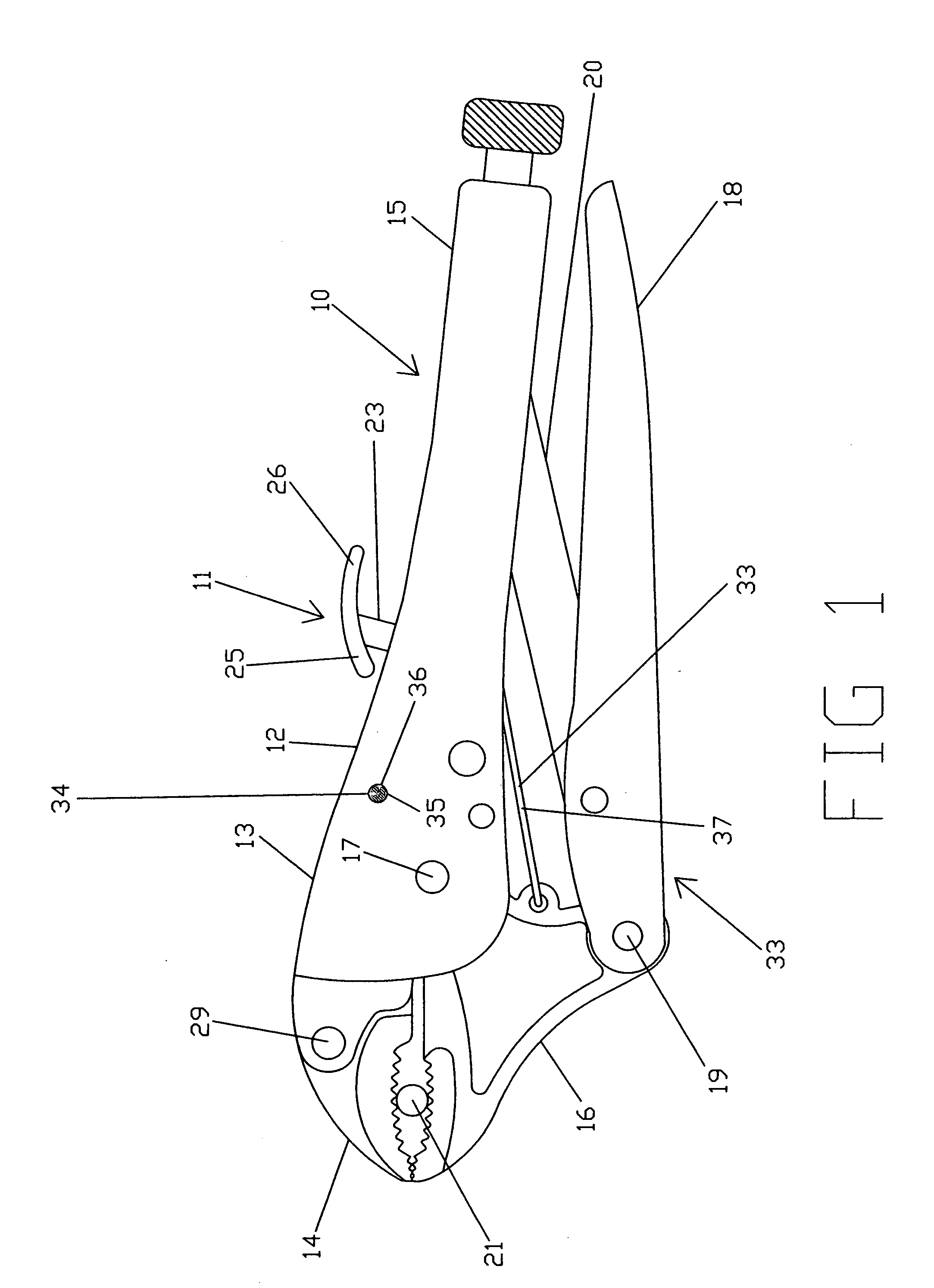 Locking pliers with quick jaw release