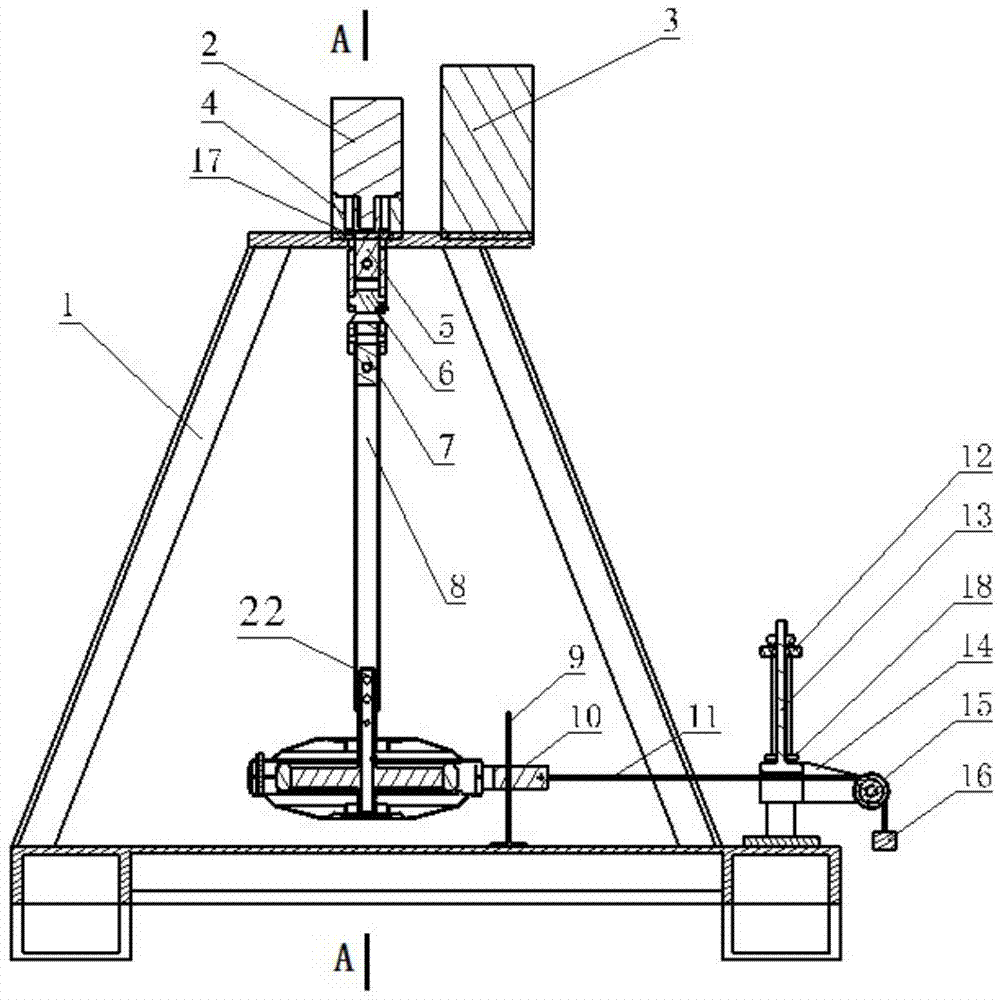 Acceleration wear simulation testing device for fastening bolt of suspension rod of ceiling fan