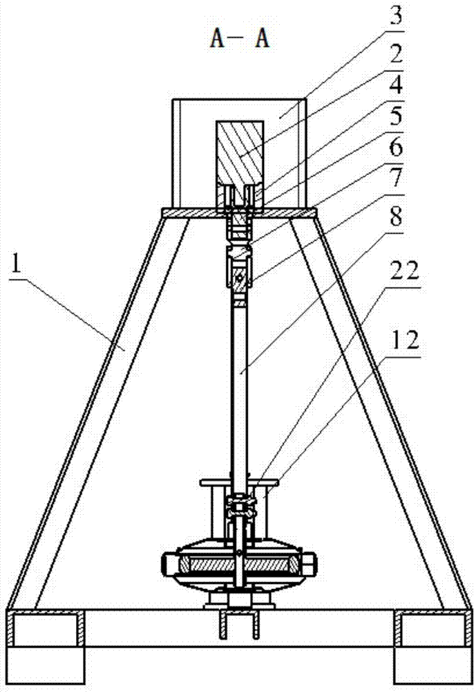 Acceleration wear simulation testing device for fastening bolt of suspension rod of ceiling fan