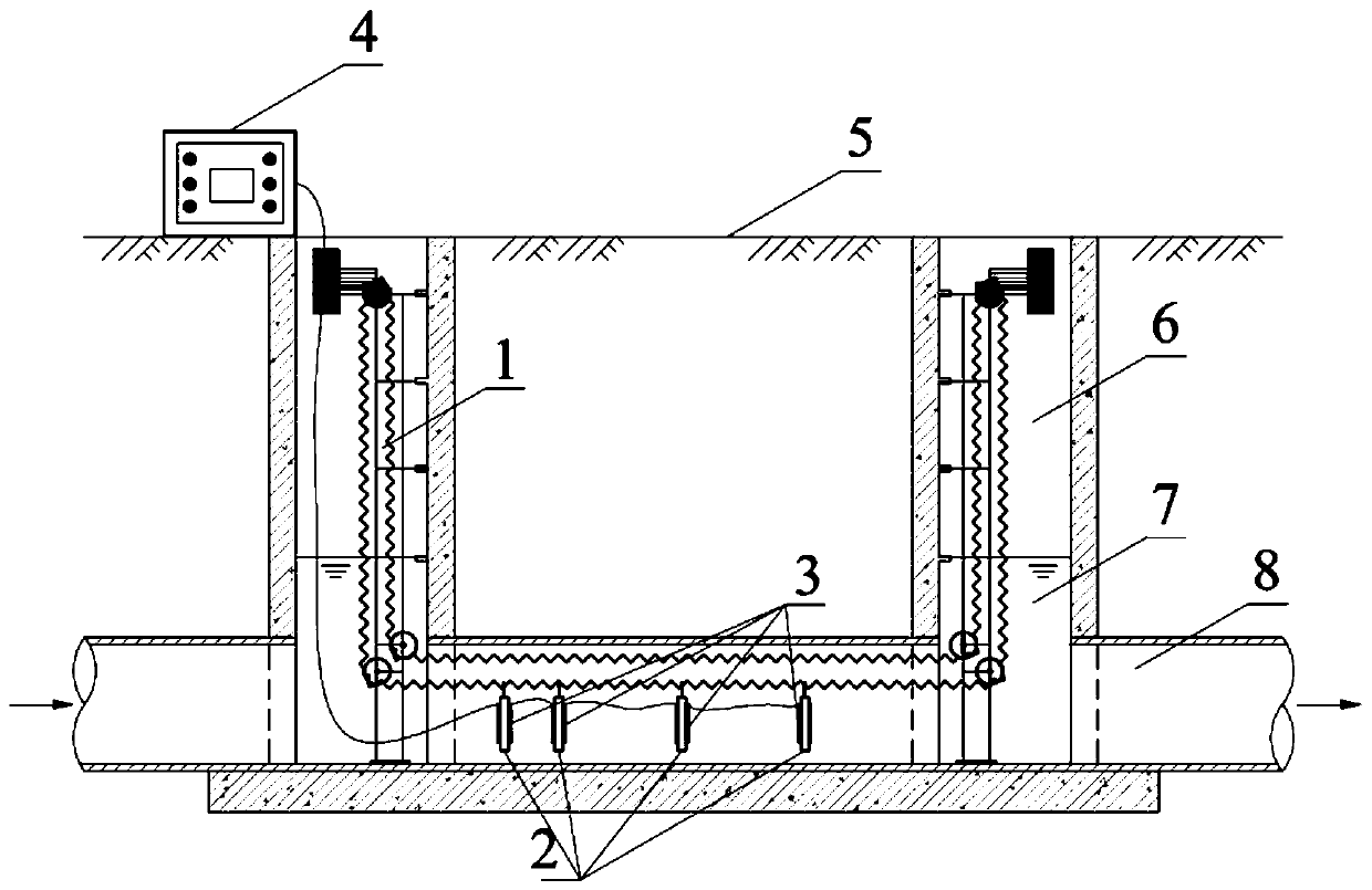 Guide track type electrolysis system applicable to in-situ purification of drainage pipeline