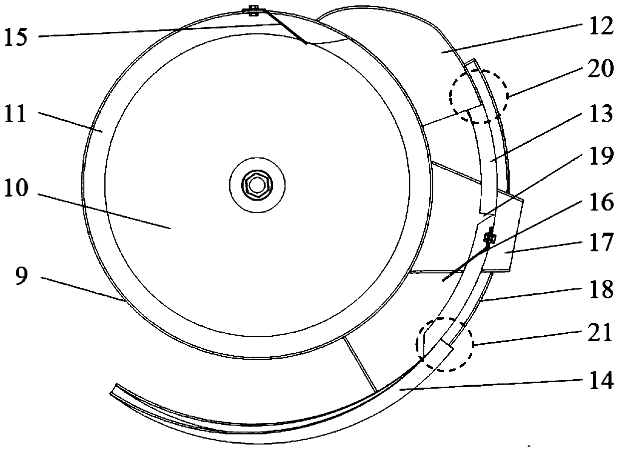 A side vertical spoon type directional and fixed distance output device for corn seeds