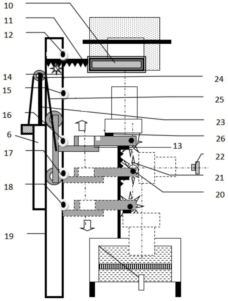 Automatic lifting and overturning mechanism for refractory material thermal shock test device