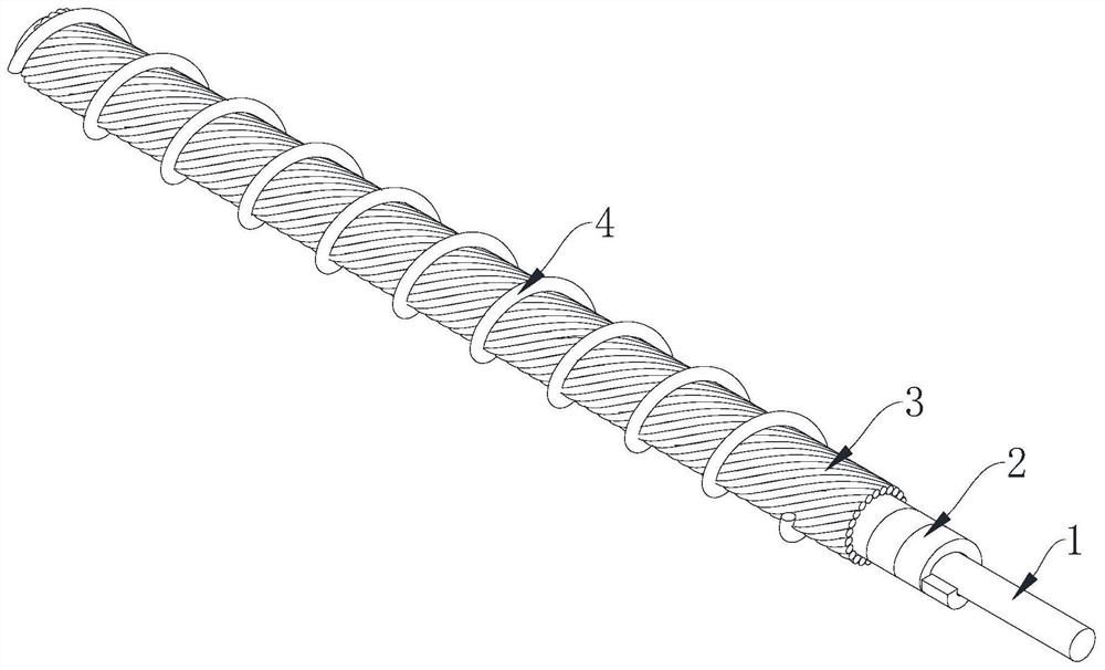 Flexible shaft used for nuclear power plant finger casing core signal transmission and preparation method thereof