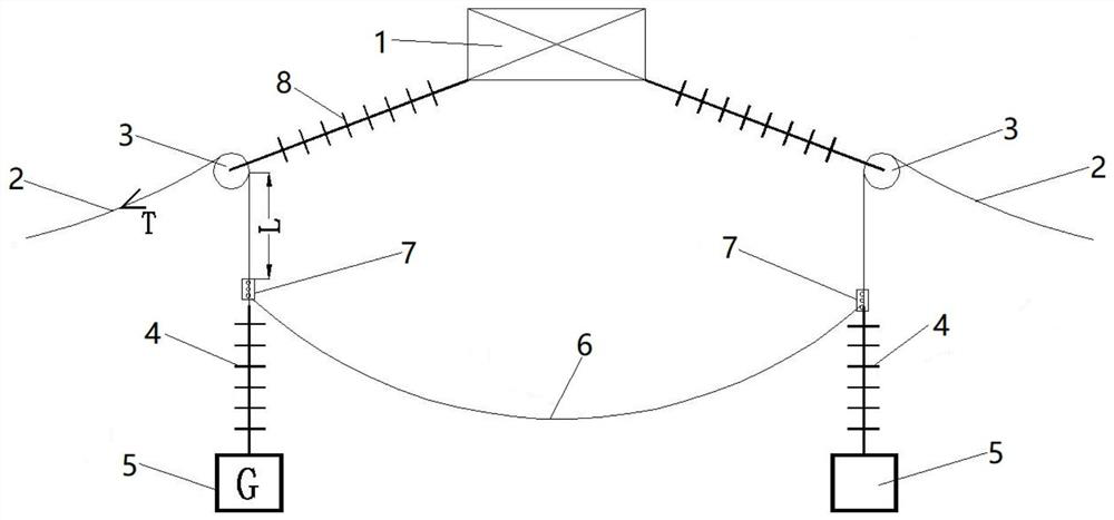 Connecting structure and method for reducing unbalanced tension of strain tower