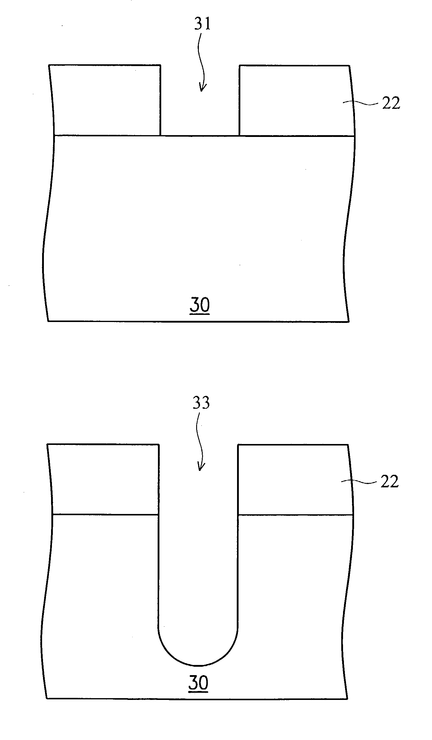 Method of forming a vertical memory device with a rectangular trench