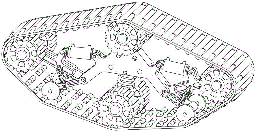 Crawler belt deformable running gear