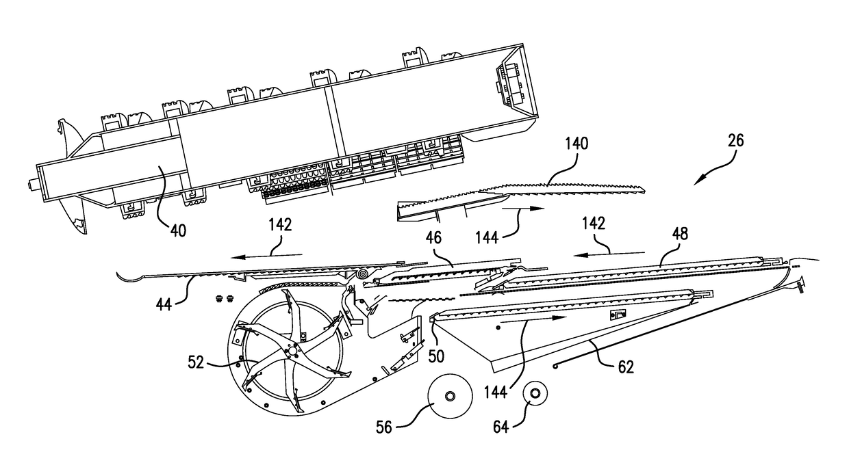 Agricultural Harvester with Laterally Moving Grain Pan