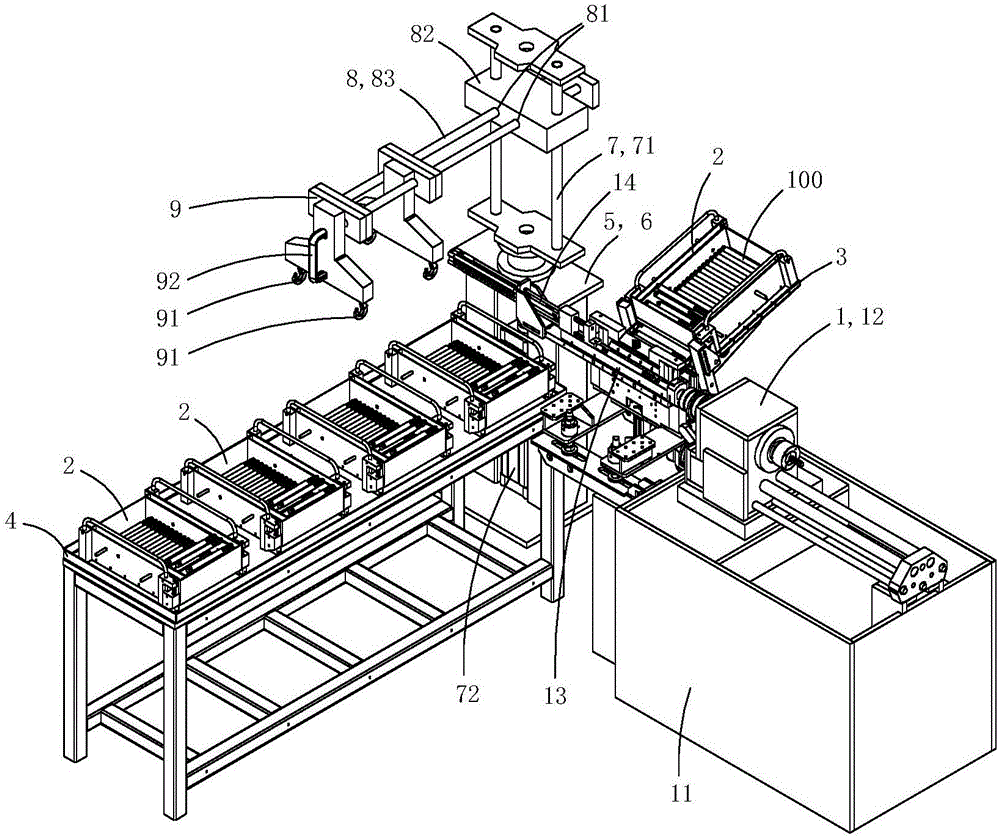 Combined automatic feeding machine tool capable of achieving hopper replacement