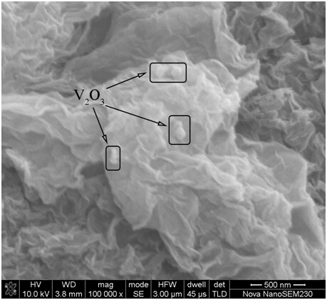 Lithium-ion battery composite negative electrode material vanadium trioxide/graphene and preparation method