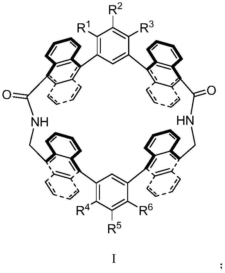 Anthryl macrocyclic molecule as well as preparation method and application thereof