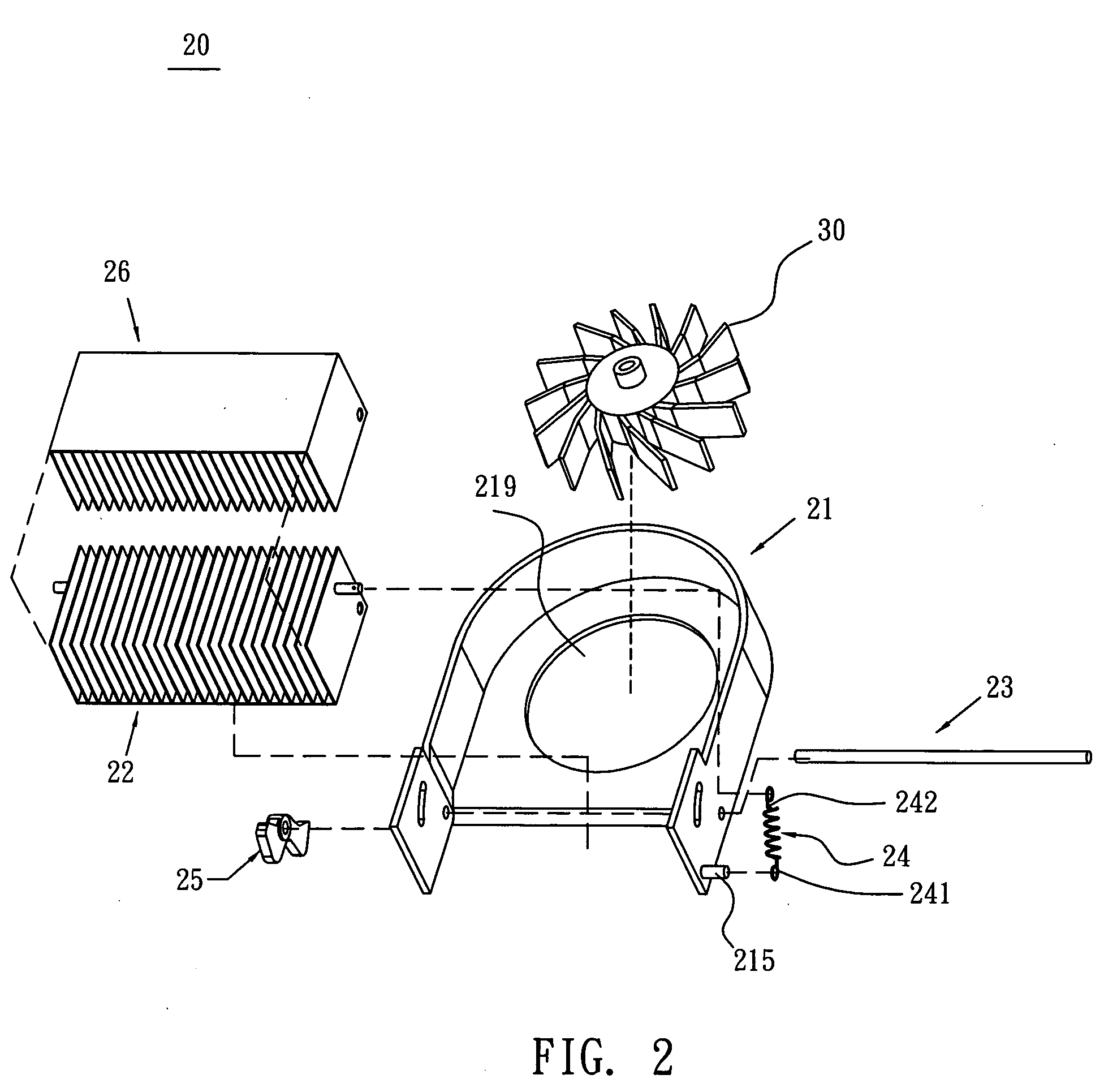 Heat sink assembly with rotatable fins