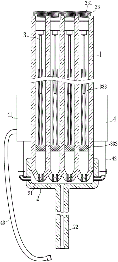 Multi-passage suction pipe for bacterial culture