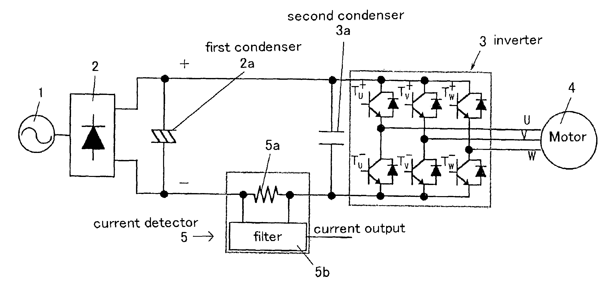 Phase current detector
