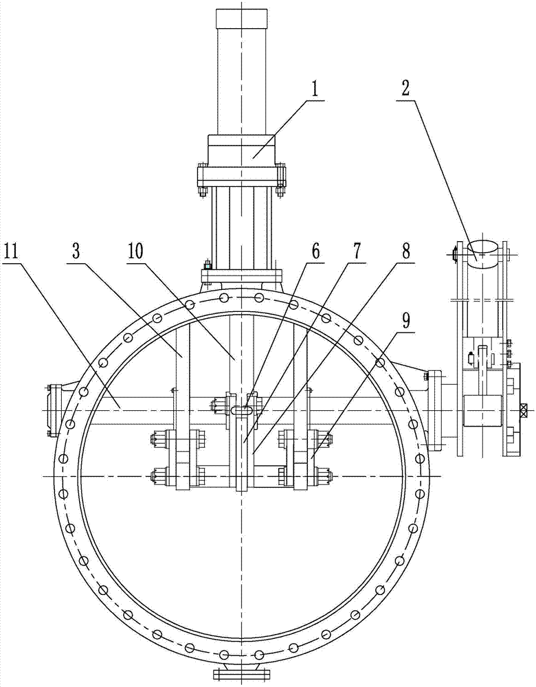 Improved connecting rod drive mechanism of butterfly valve plate