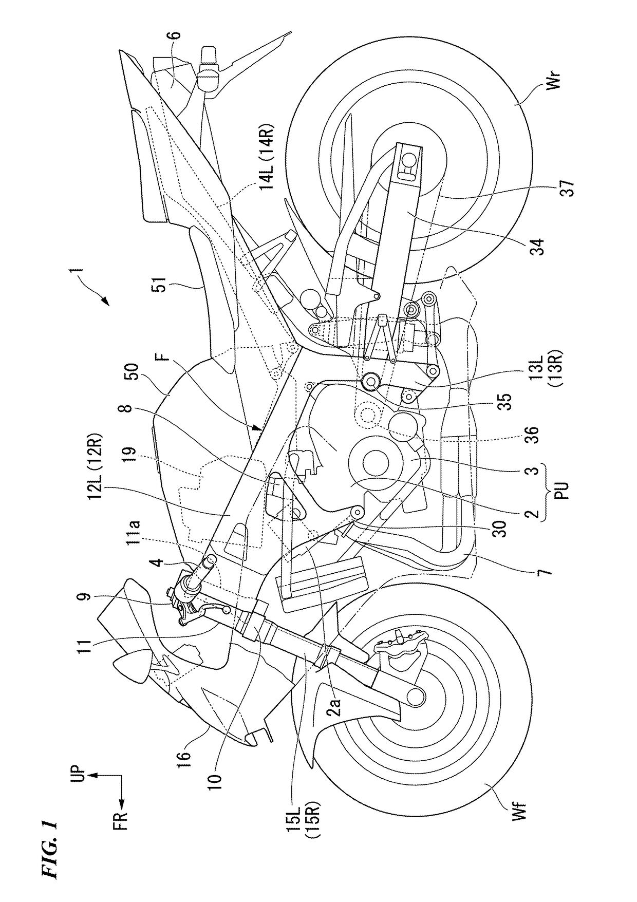 Vehicle body frame structure for saddle riding vehicle