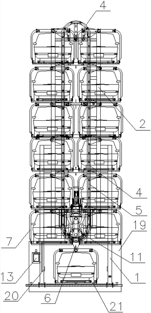 Three-dimensional mechanical parking device structure and outer rail driving device