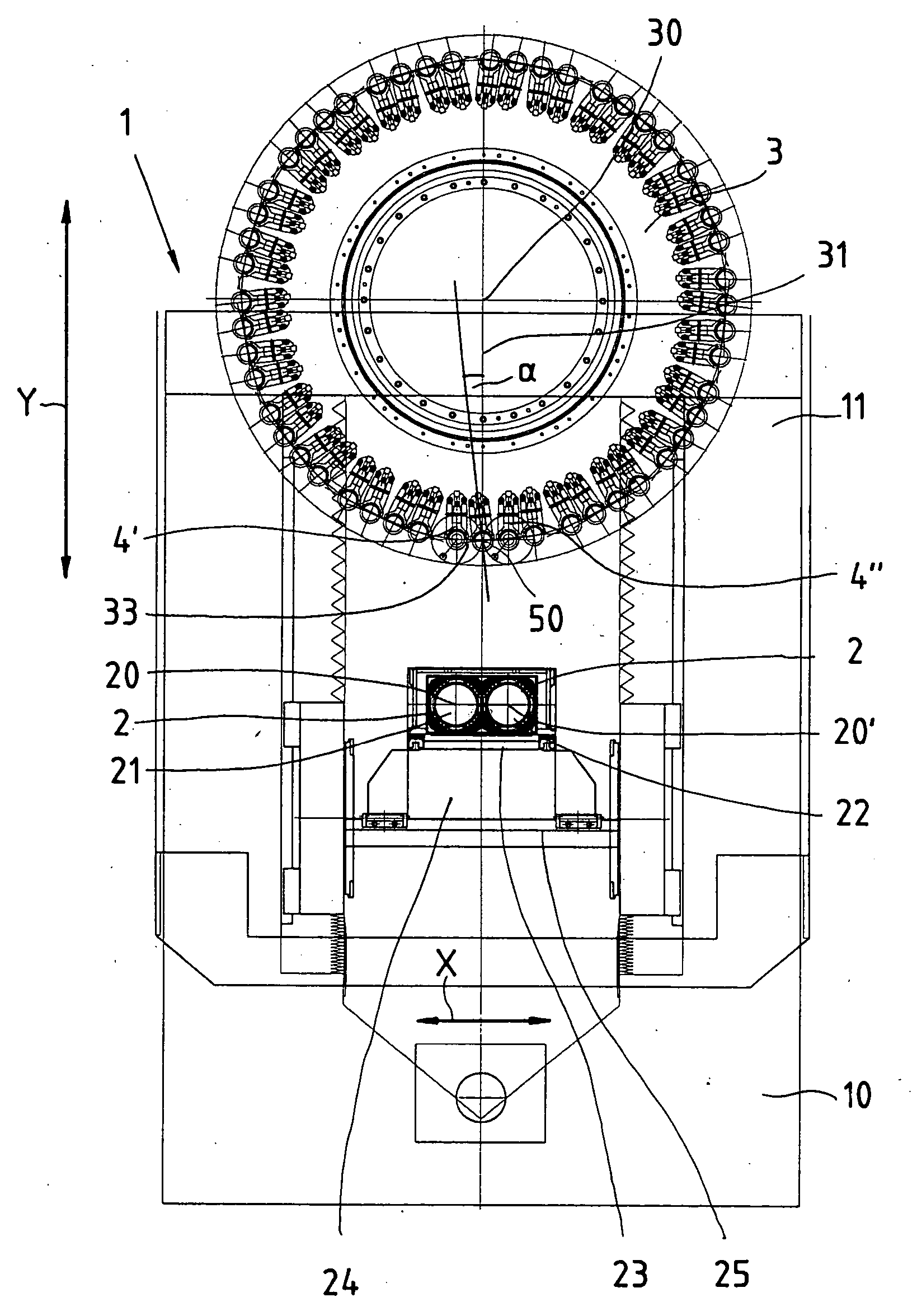 Machine tool with a work spindle