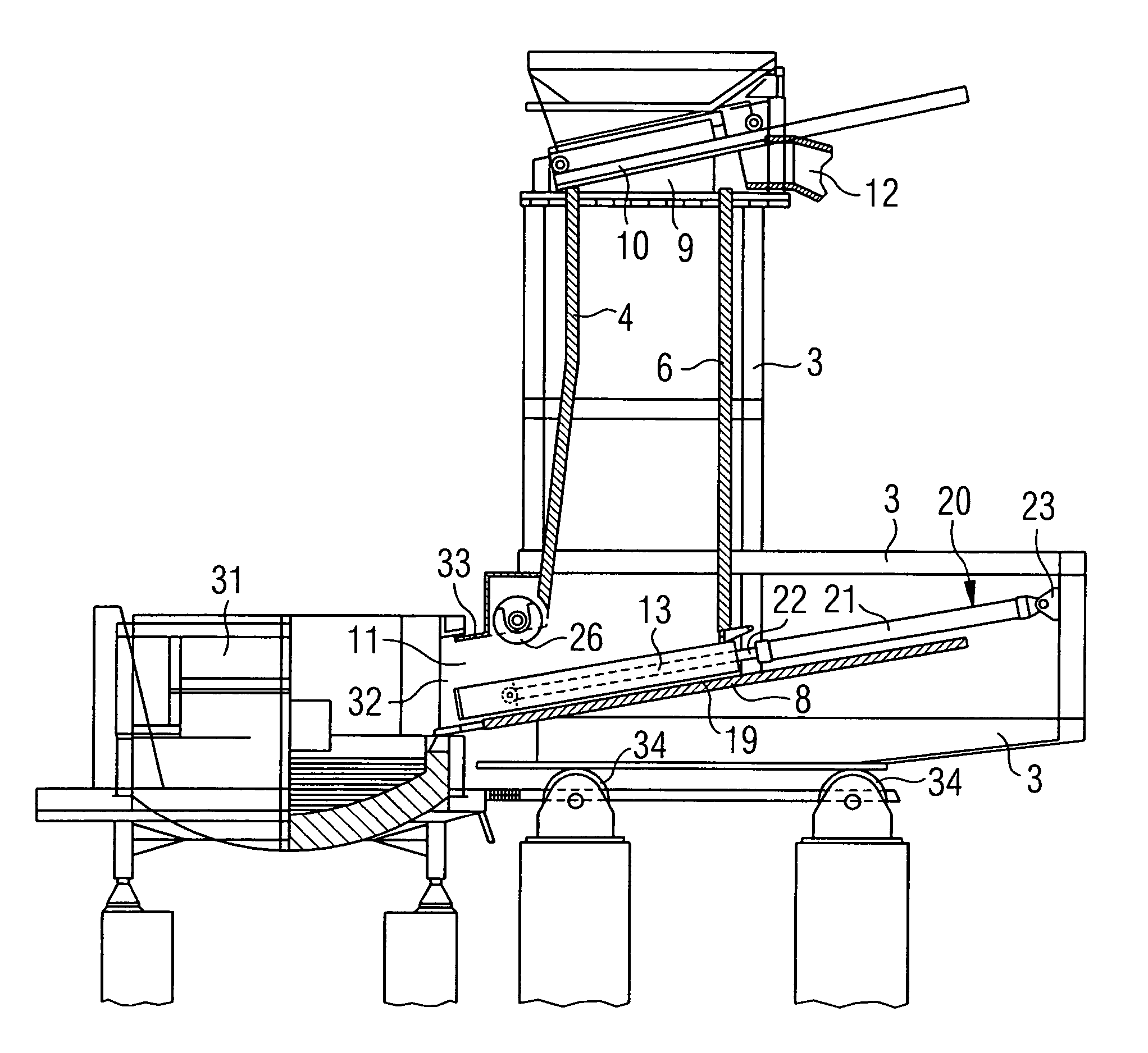 Charging device, especially charging stock preheater