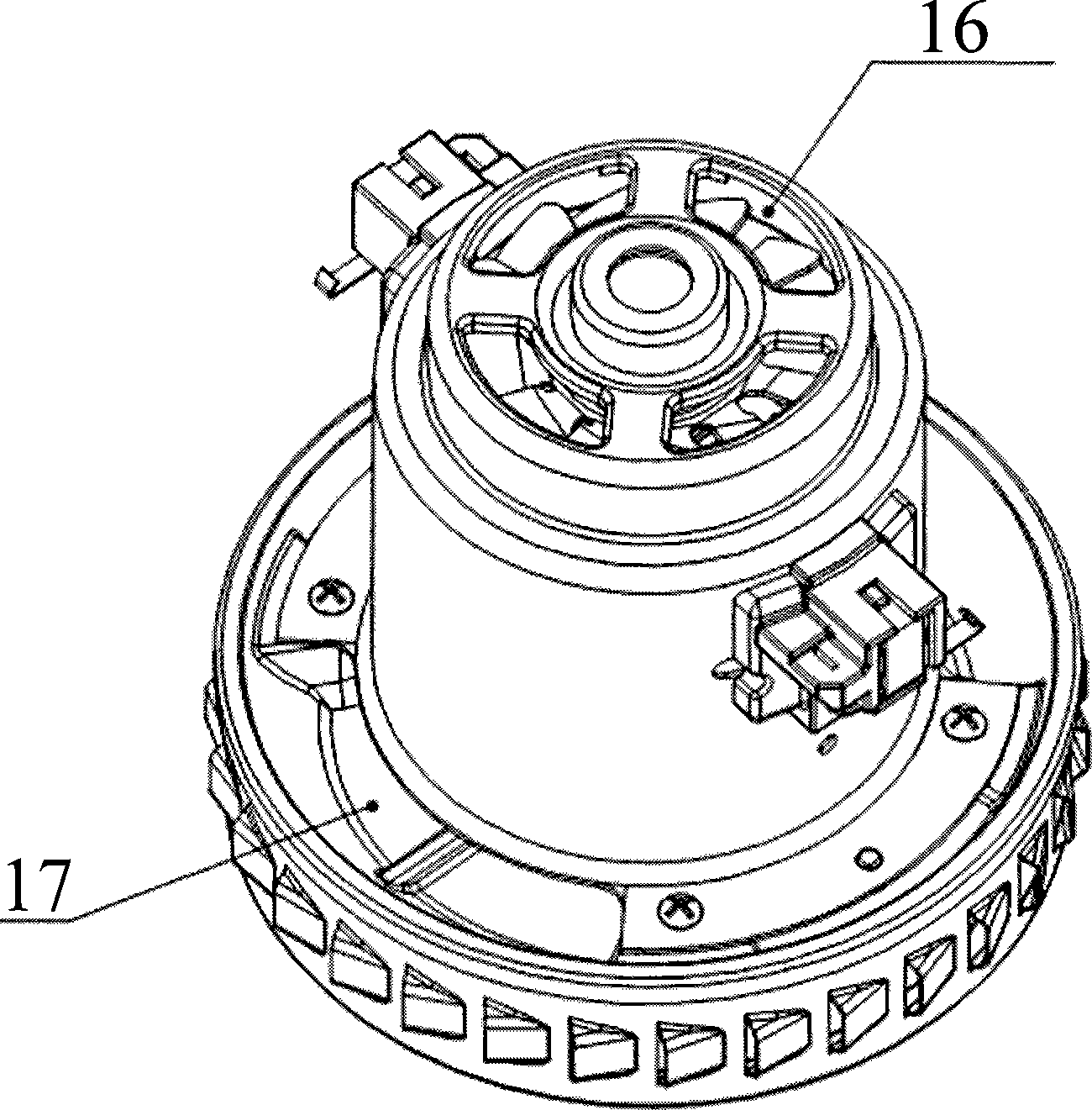 Motor for dust collector