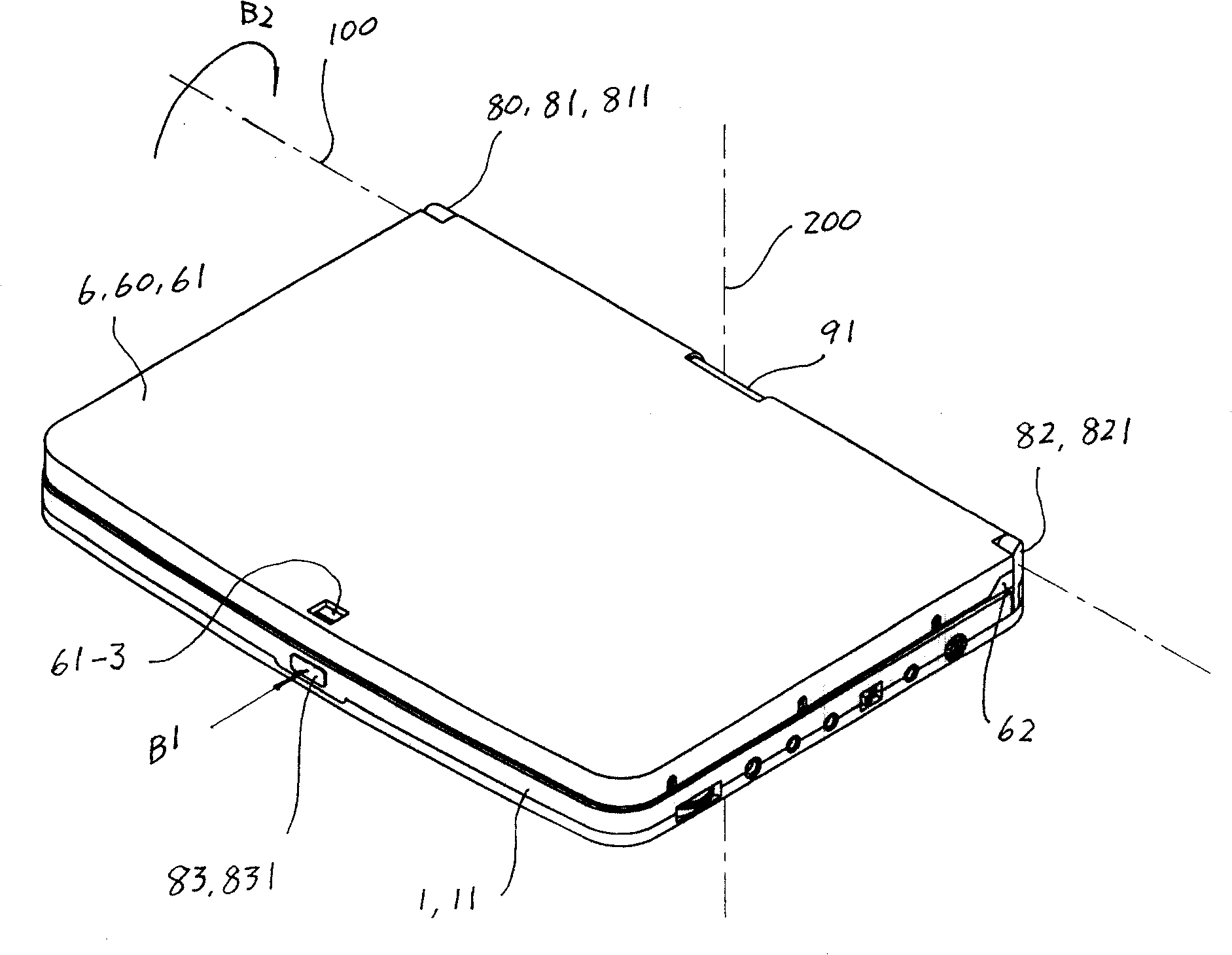 Rotatable parts of electronic equipment having liquid crystal display