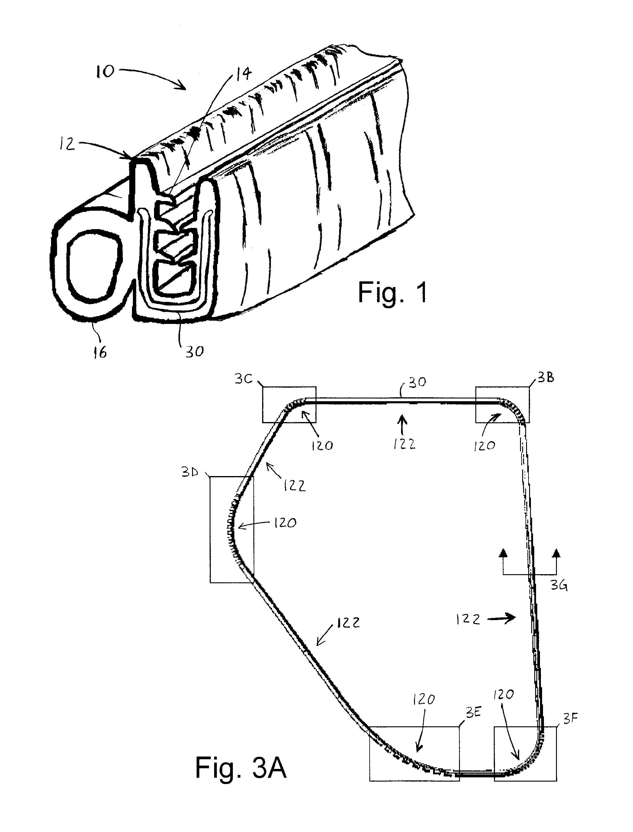 Coextruded polymer molding having selectively notched carrier