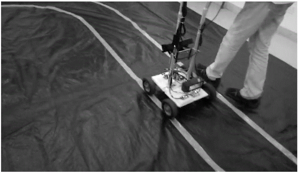Autonomous robot inspection method based on double yellow line detection