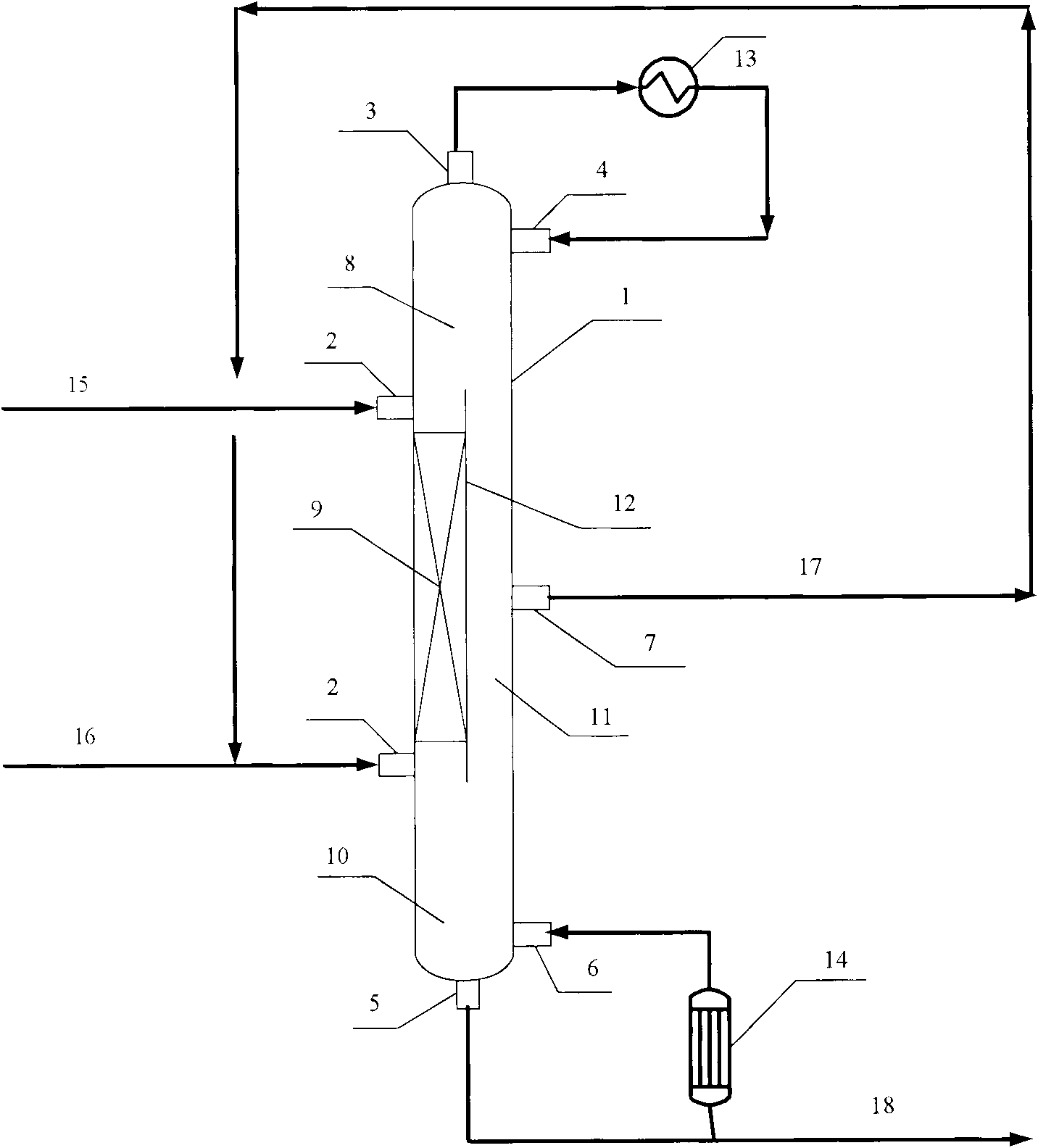 Method for preparing polyformaldehyde dimethyl ether by catalytic distillation