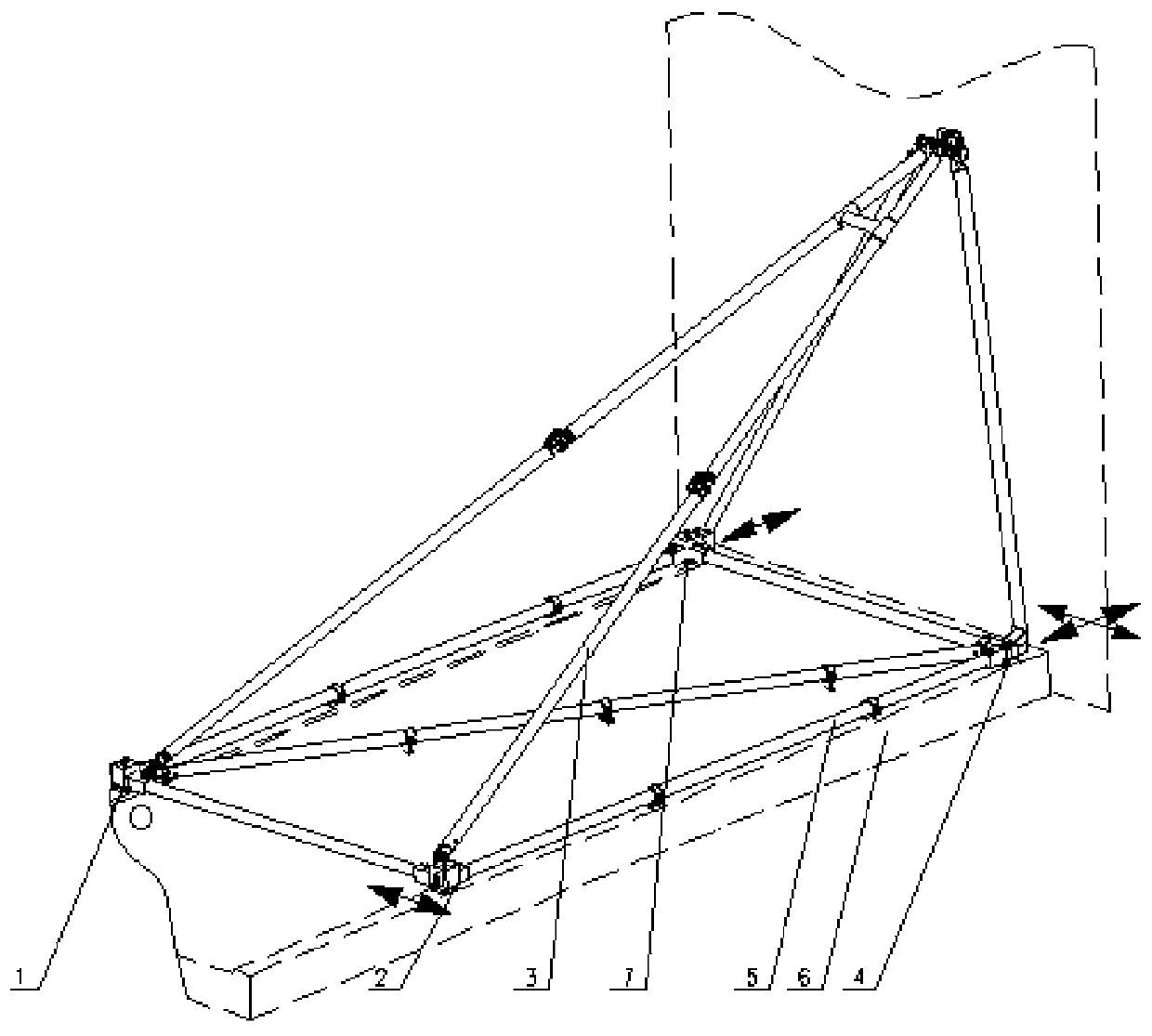 A thermally decoupled deployable truss system suitable for space panel antennas