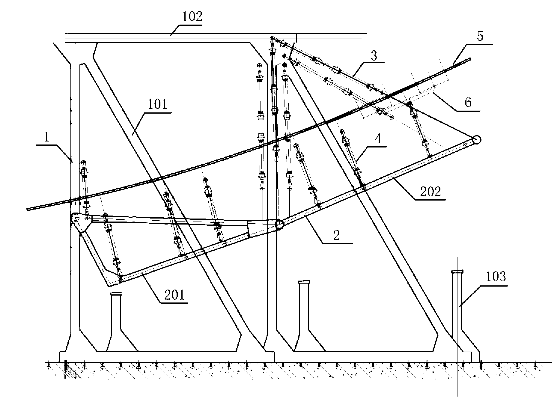 Wing load applying device for large aircraft strength test