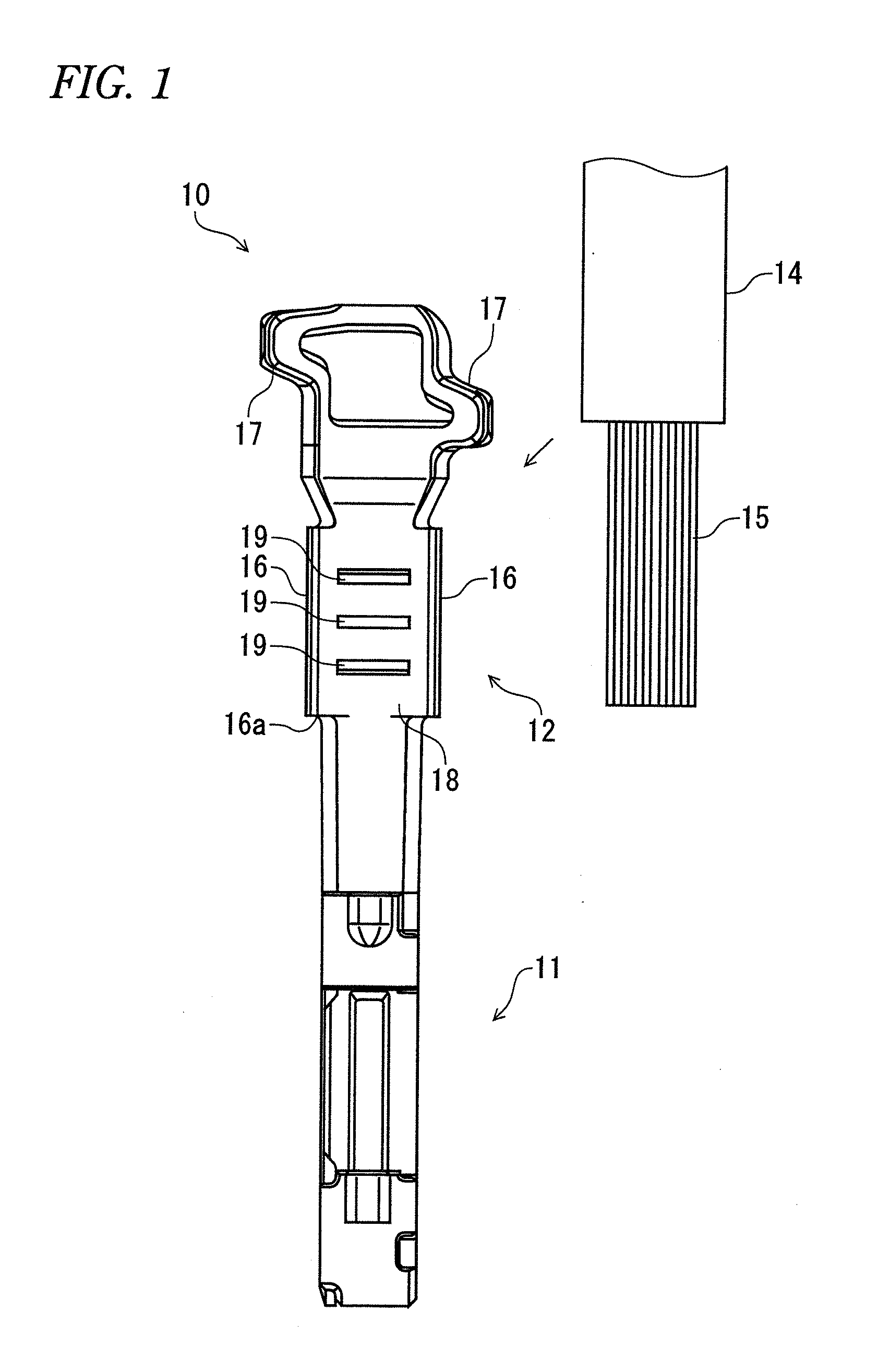 Crimped electric wire with terminal and method for producing the same