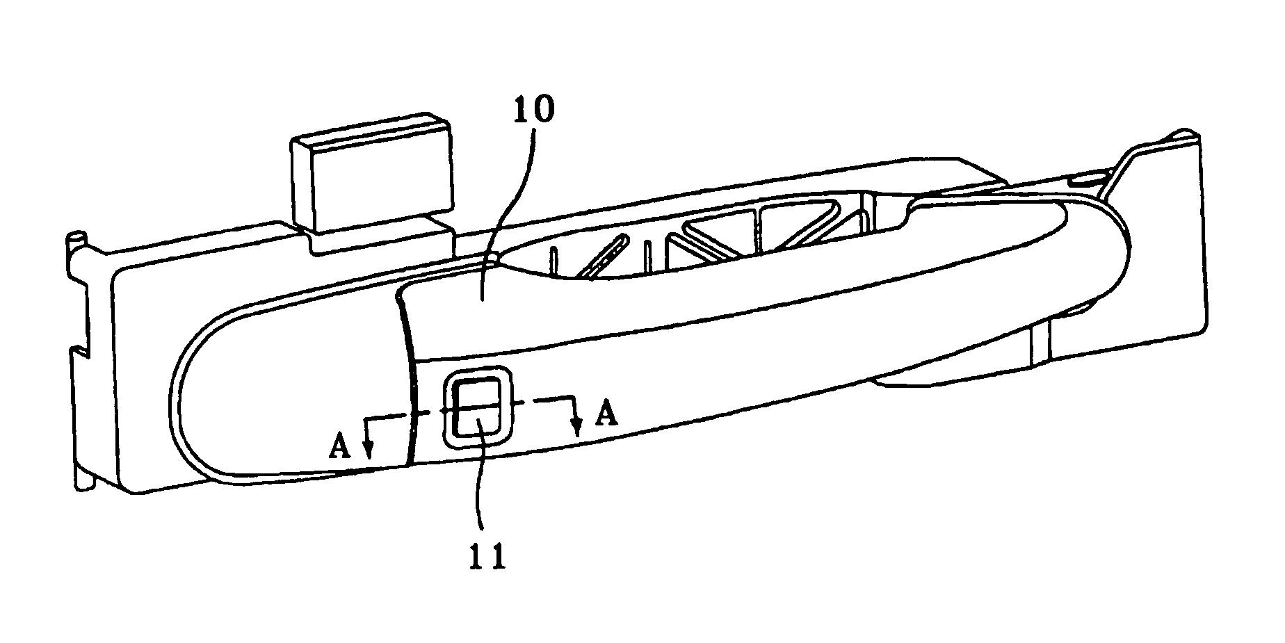 Light-emitting device indicating location of outside door handle