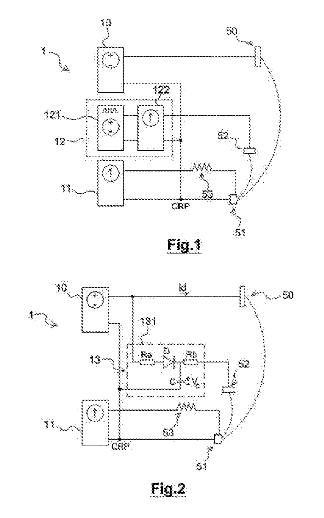 Electric power supply system for a hall effect electric thruster