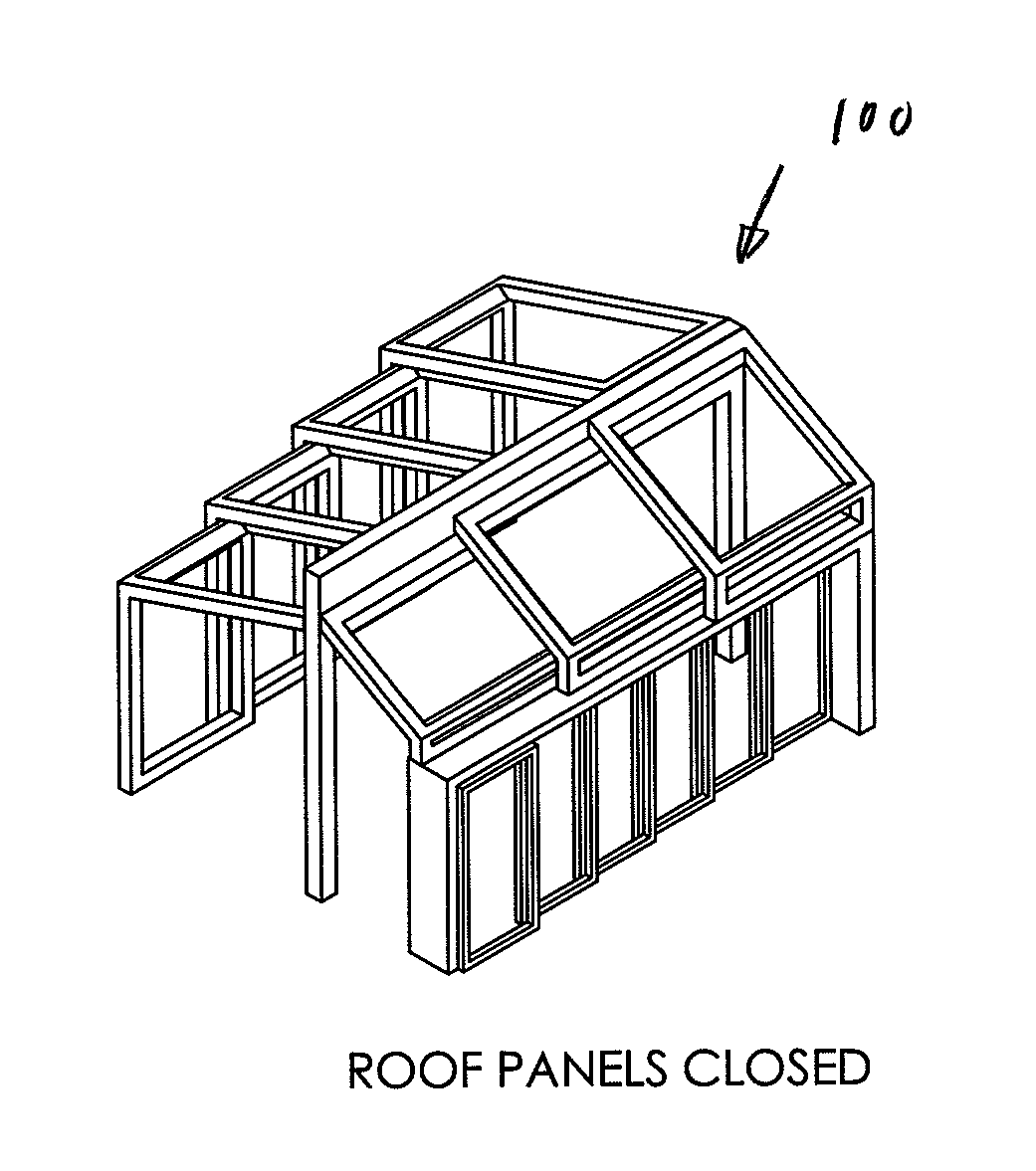 Structure having a convertible roof and sidewall