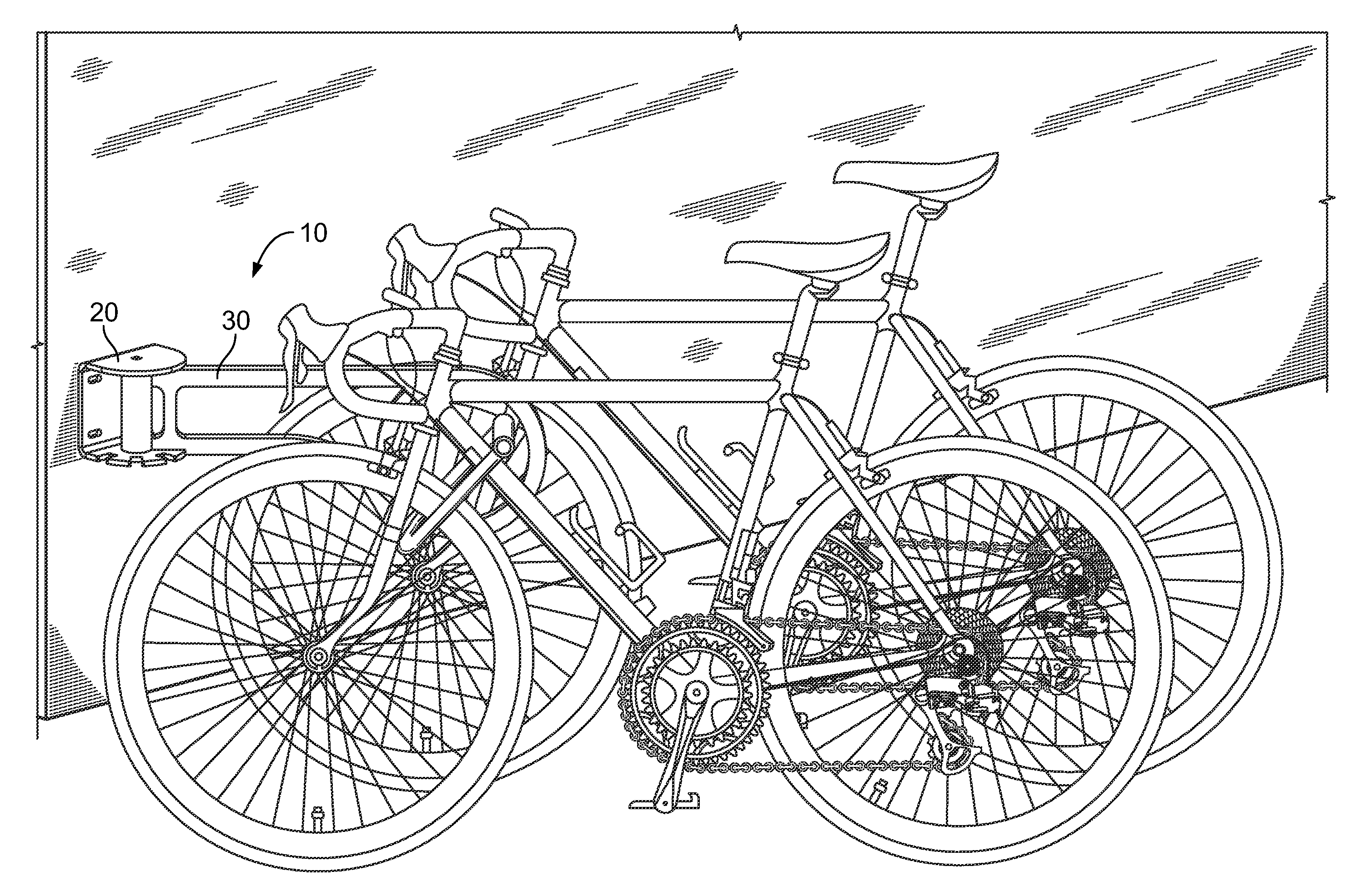 Space-saving bicycle rack