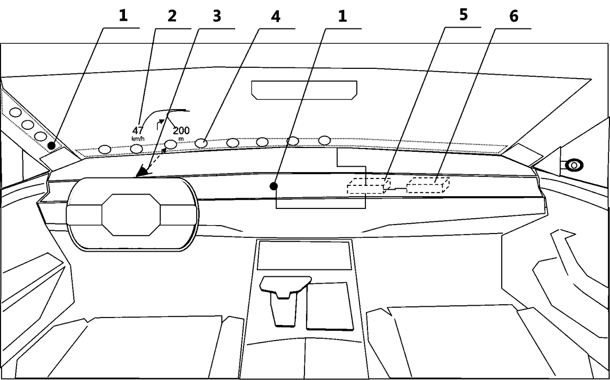 Visual control system for front windshield of automobile