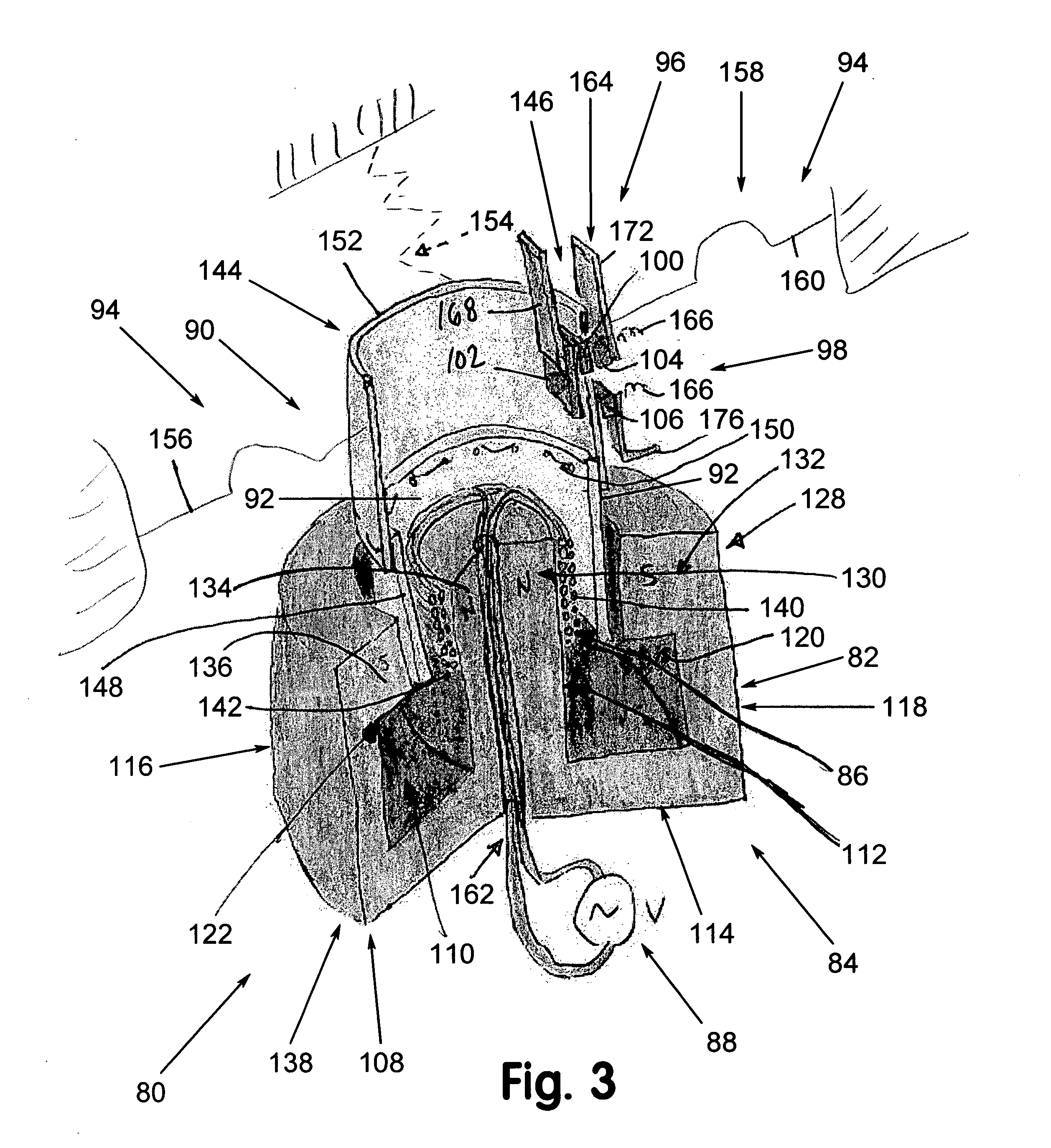 Eddy current inductive drive electromechanical linear actuator and switching arrangement