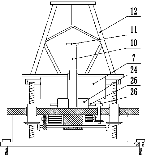 Electric iron tower with adjustable height and angle
