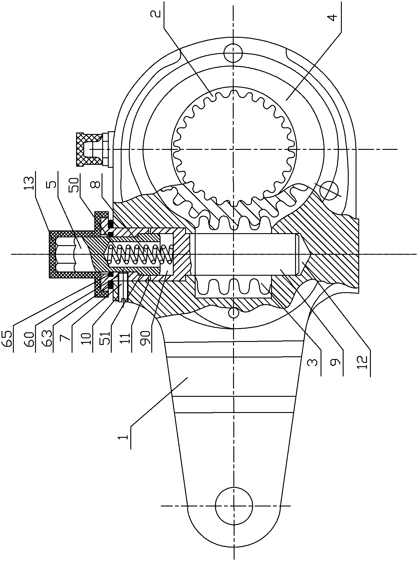 Structurally improved manual adjustment arm capable of automatically locating deadlock