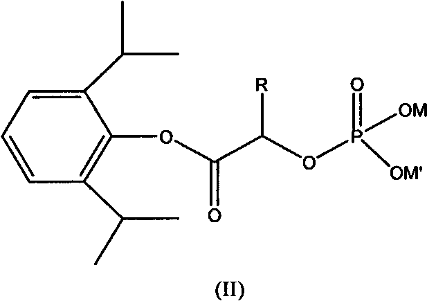 Phosphoryl carboxylic acid propofol ester derivative and preparation method thereof