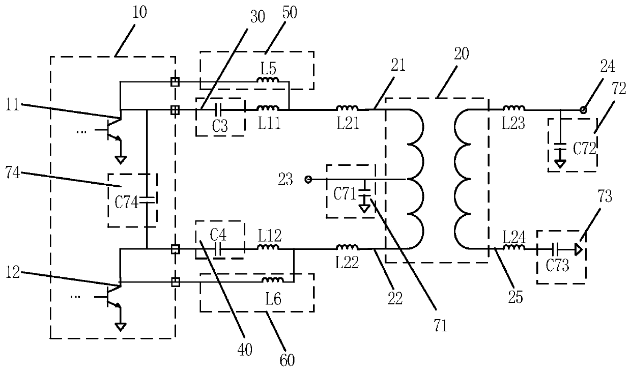 Power amplifier output matching circuit, radio frequency front-end module and wireless device